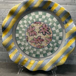 MacKenzie-Childs Myrtle Dinnerware Plate with Floral Design